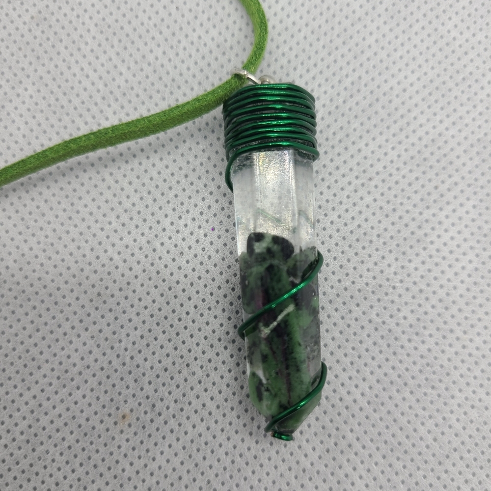 Handcrafted Ruby Zoisite Crystal Necklace